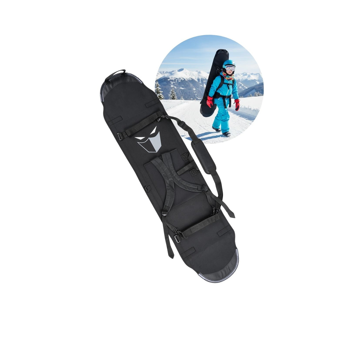 Snowboard-Rucksack 145cm Tragetasche Transporttasche Tragehilfe