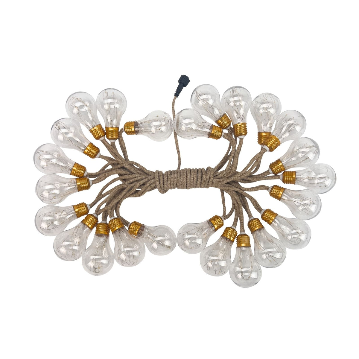 LED-Hanfseil-Lichterkette Lampe Gartenbeleuchtung Solar-Leuchtkette