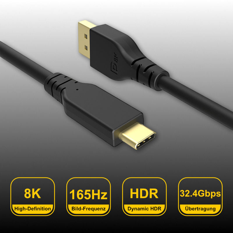 USB-C zu DisplayPort 5m USB-C zu DP Anschluss USB-Typ-C zu DP Kabel