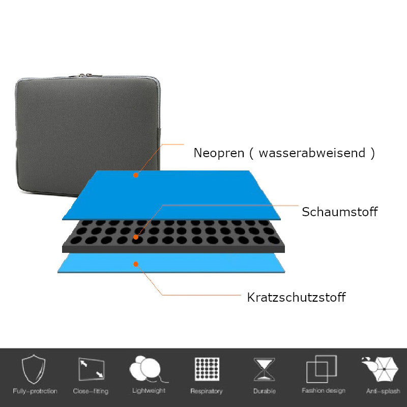 Macbook Notebooktasche Neopren Sleeve Laptoptasche wasserabweisend 15.6 Zoll