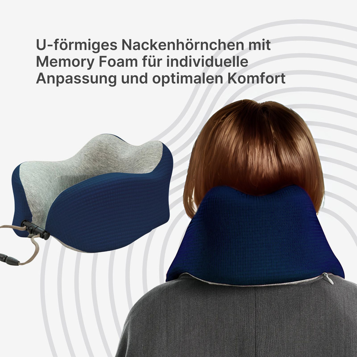 Nackenhörnchen Nackenkissen Reisekissen Flugzeug Memory Foam