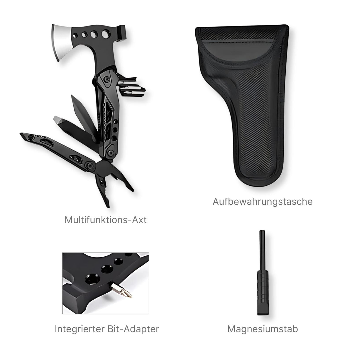 15in1 Multifunktions-Axt Multi-Tool-Beil Hammer Zange Messer Schraubendreher Feile