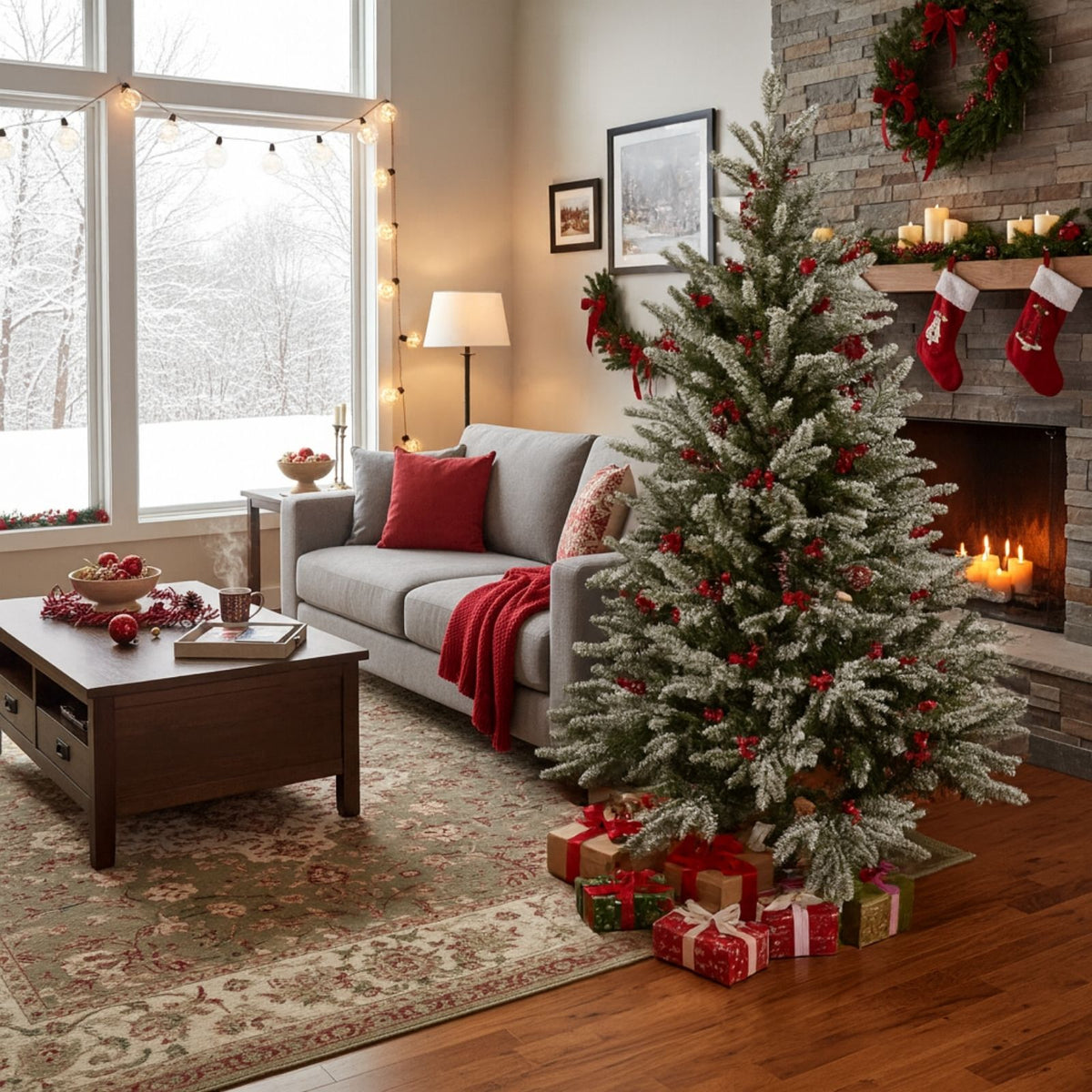 Weihnachtsbaum 150cm mit Schnee Christbaum Kunsttanne Tannenbaum