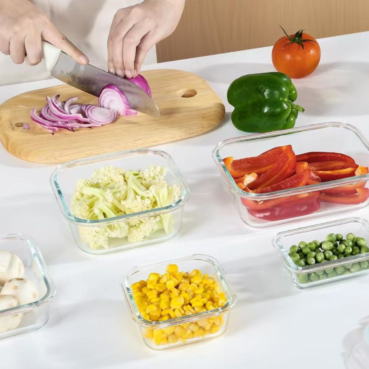 8er Set Glas-Vorratsdosen mit Deckel Frischhaltedosen Meal-Prep-Boxen