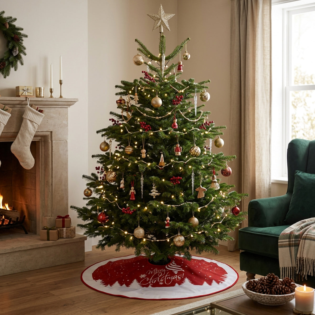 Weihnachtsbaumdecke Christbaum-Rock Tannenbaum-Teppich Baumrock-Matte