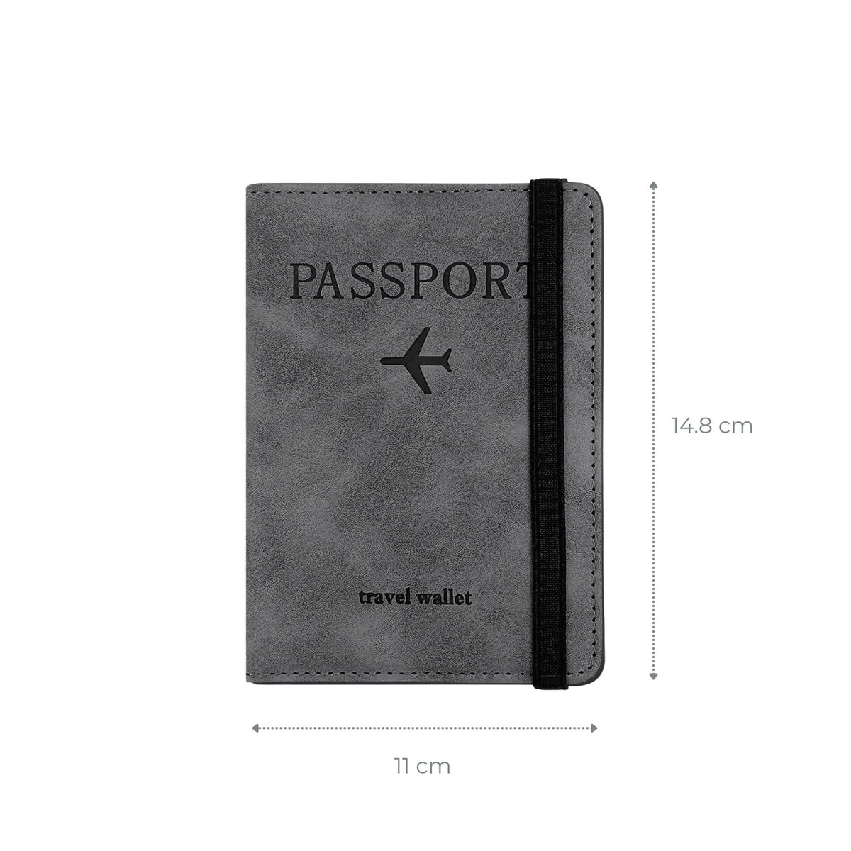 Passport-Wallet mit RFID Blocker Reisepass-Schutzhülle Reisepasshülle Passetui