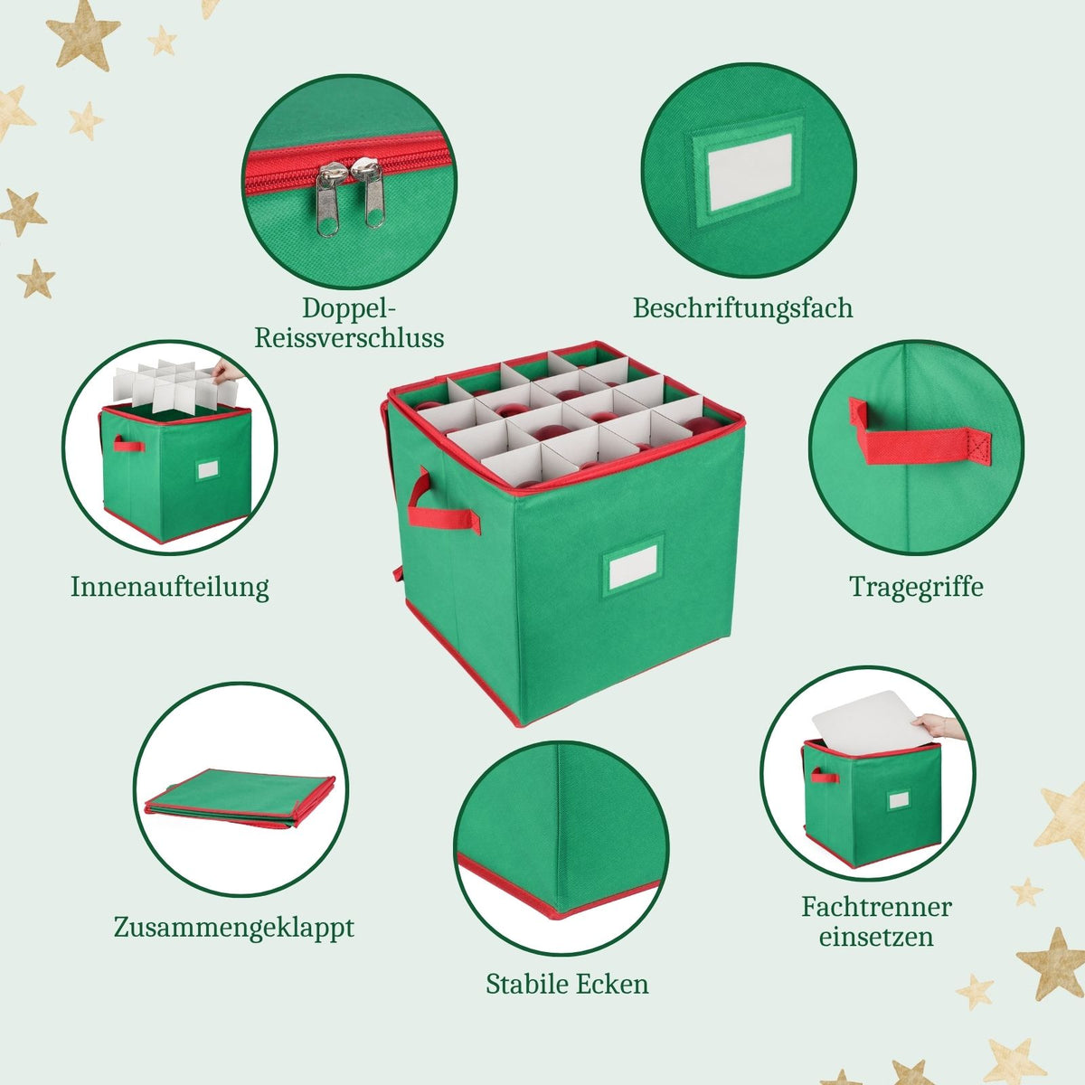 Aufbewahrungsbox für Christbaumkugeln Aufbewahrungstasche Sortierbox