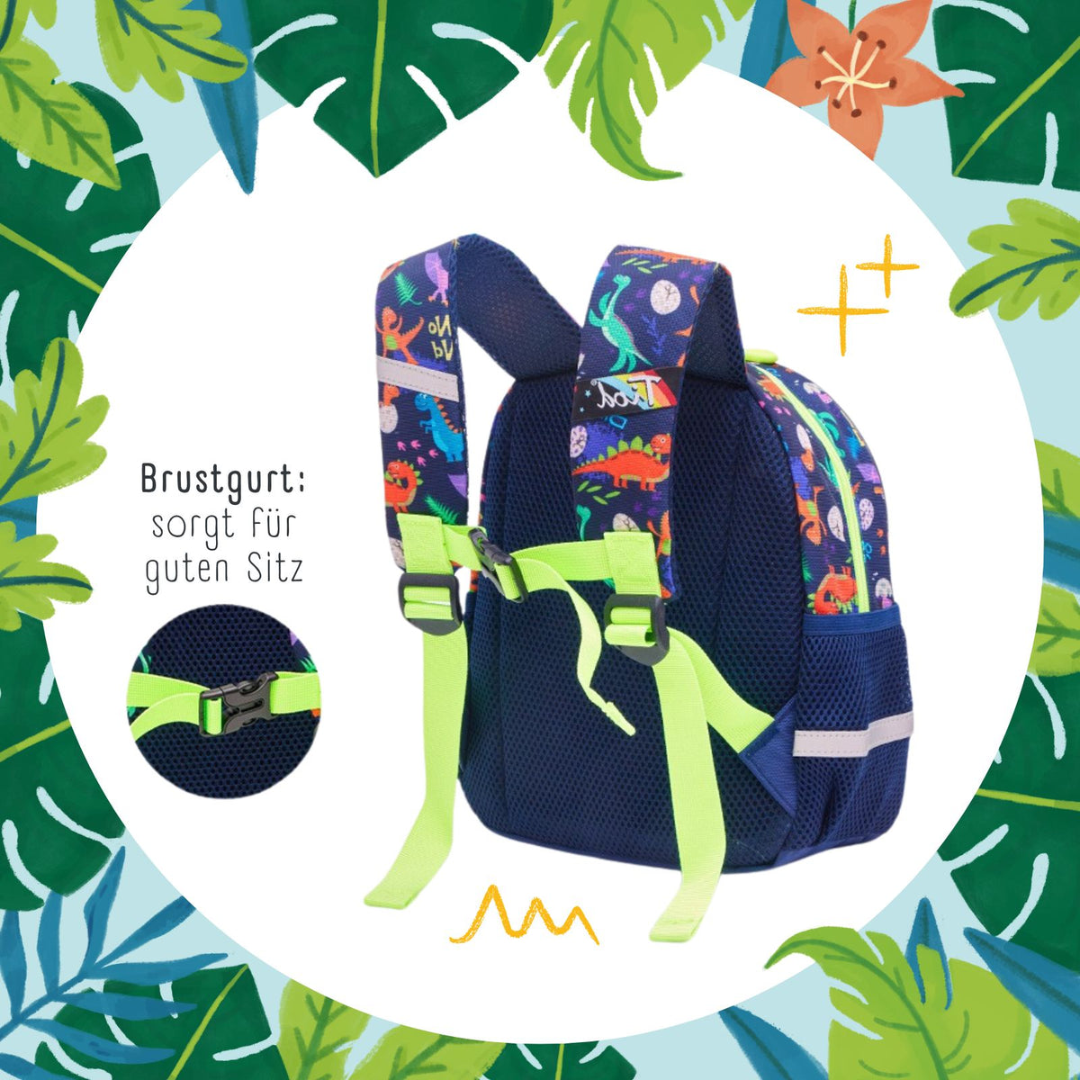 Dinosaurier-Rucksack Kinderrucksack Kindergartenrucksack Dino-Rucksack