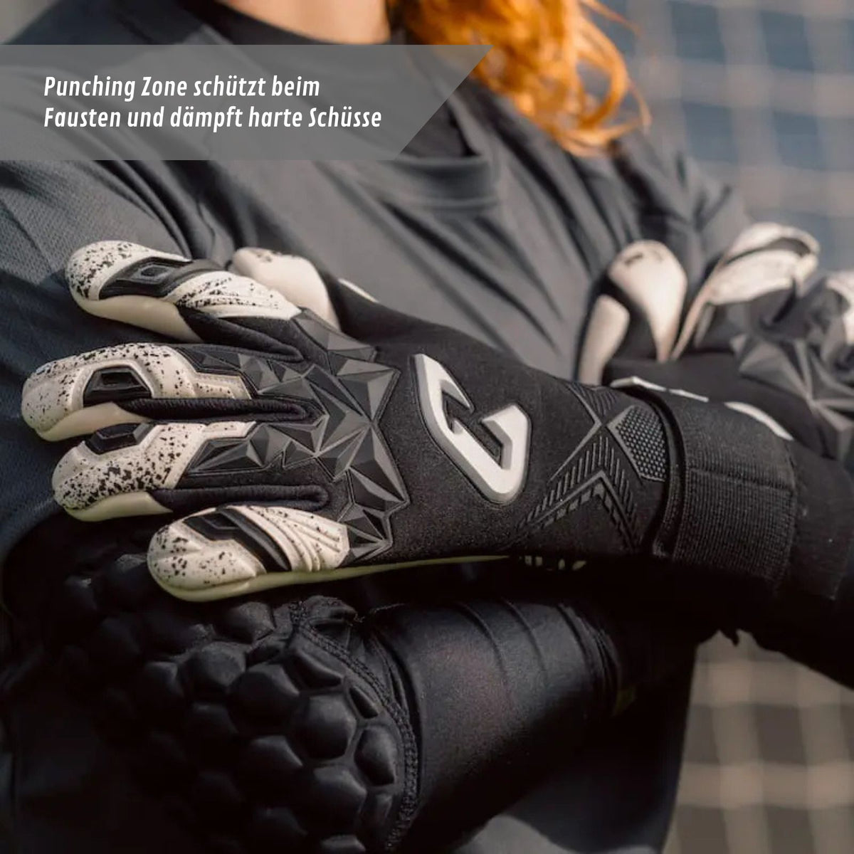 Fussballhandschuhe Pulse X Black Gr. 12 Torwart Goalie Handschuhe