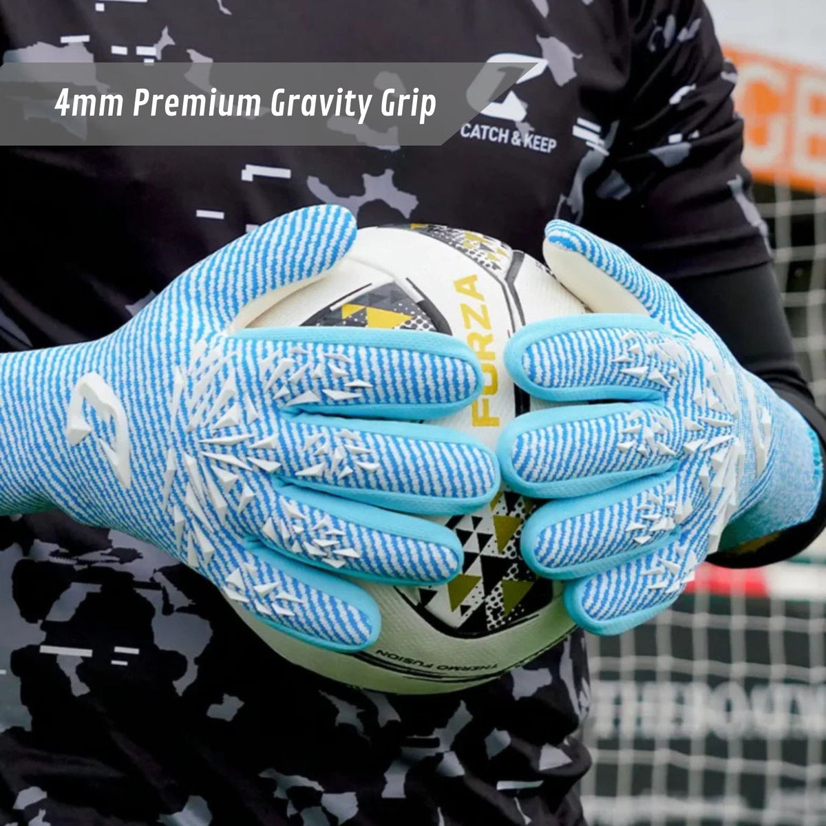 Fussballhandschuhe Aero Virx Blue Gr. 8 Torwart Goalie Handschuhe