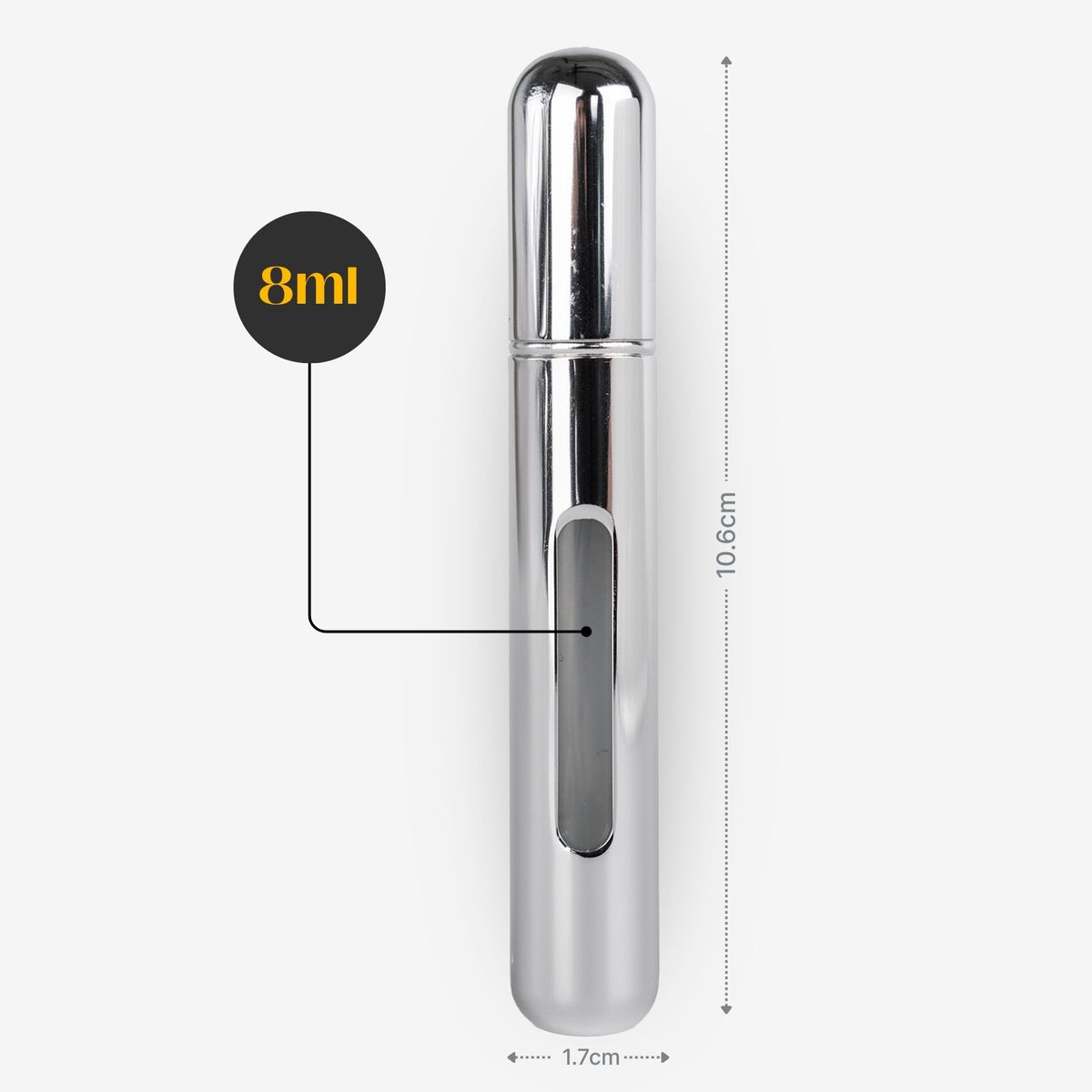 2er-Set Mini-Parfümzerstäuber 8ml Parfum Vaporisateur Matt-Goldig Silbrig