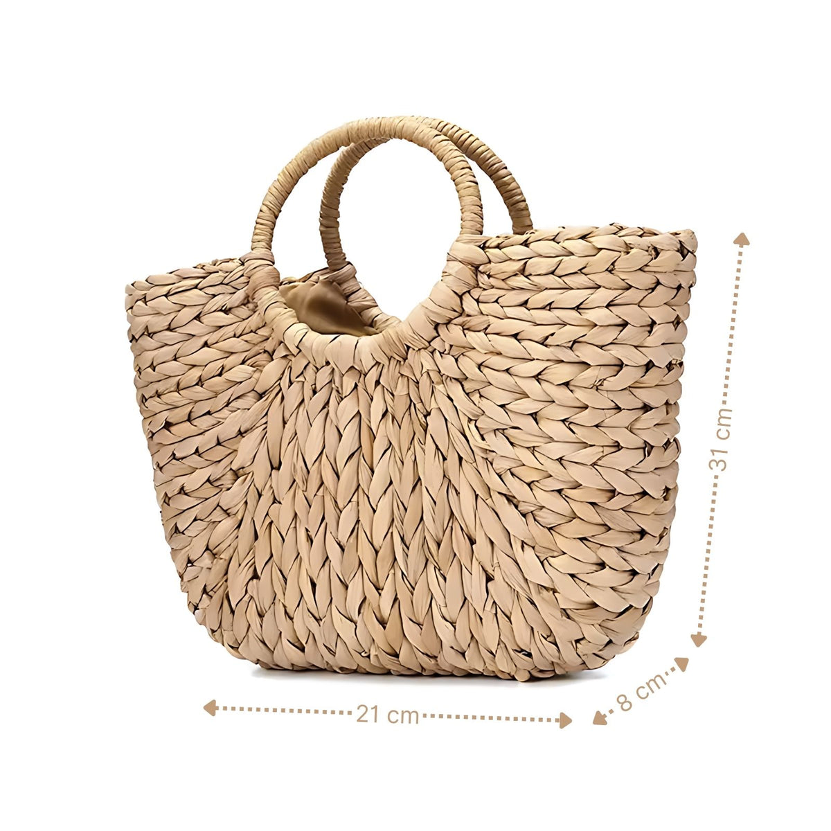 Strandtasche Stroh-Handtasche Halbmond-Tragetasche Beach-Bag