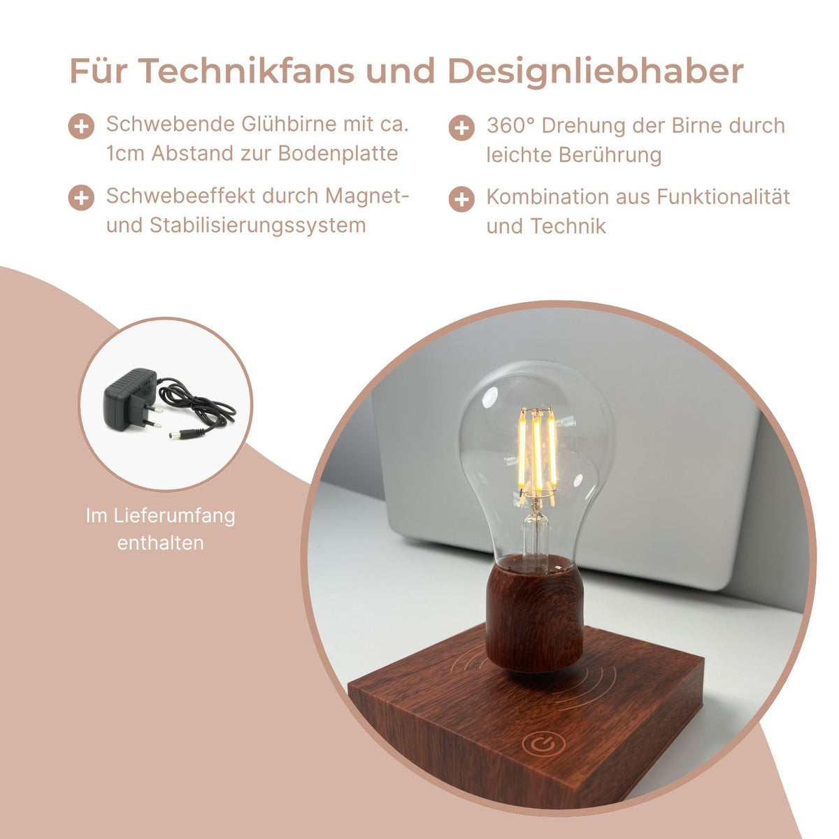 Magnetische Schwebelampe Tischlampe Schwebendes Licht Stimmungslicht