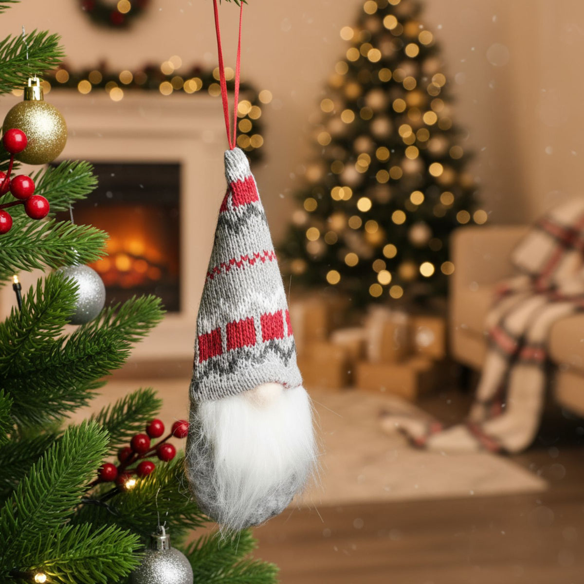 4er-Set Hängender Wichtel Gnom Weihnachtswichtel Weihnachtsdekoration