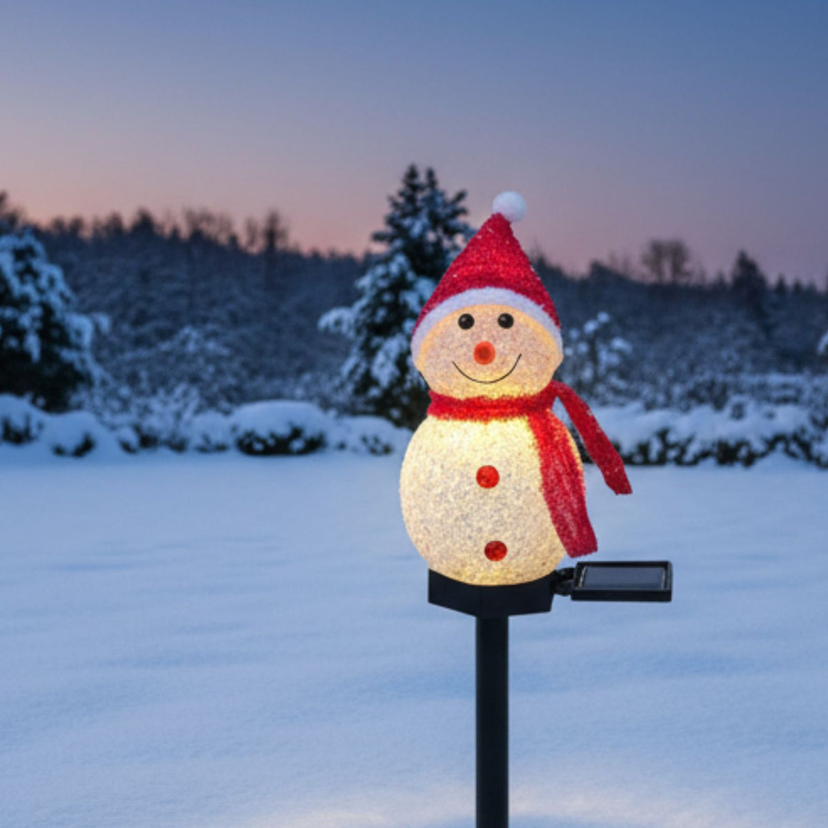 LED Solarlampe Schneemann Dekoleuchte Solarleuchte Gartenbeleuchtung