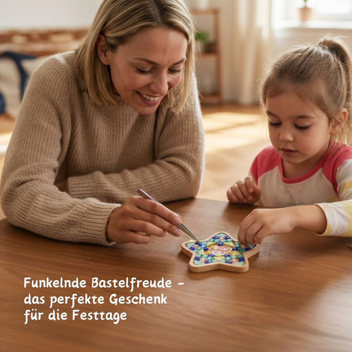 2er-Set DIY-Mosaik-Untersetzer Schneemann Rentier Bastelset