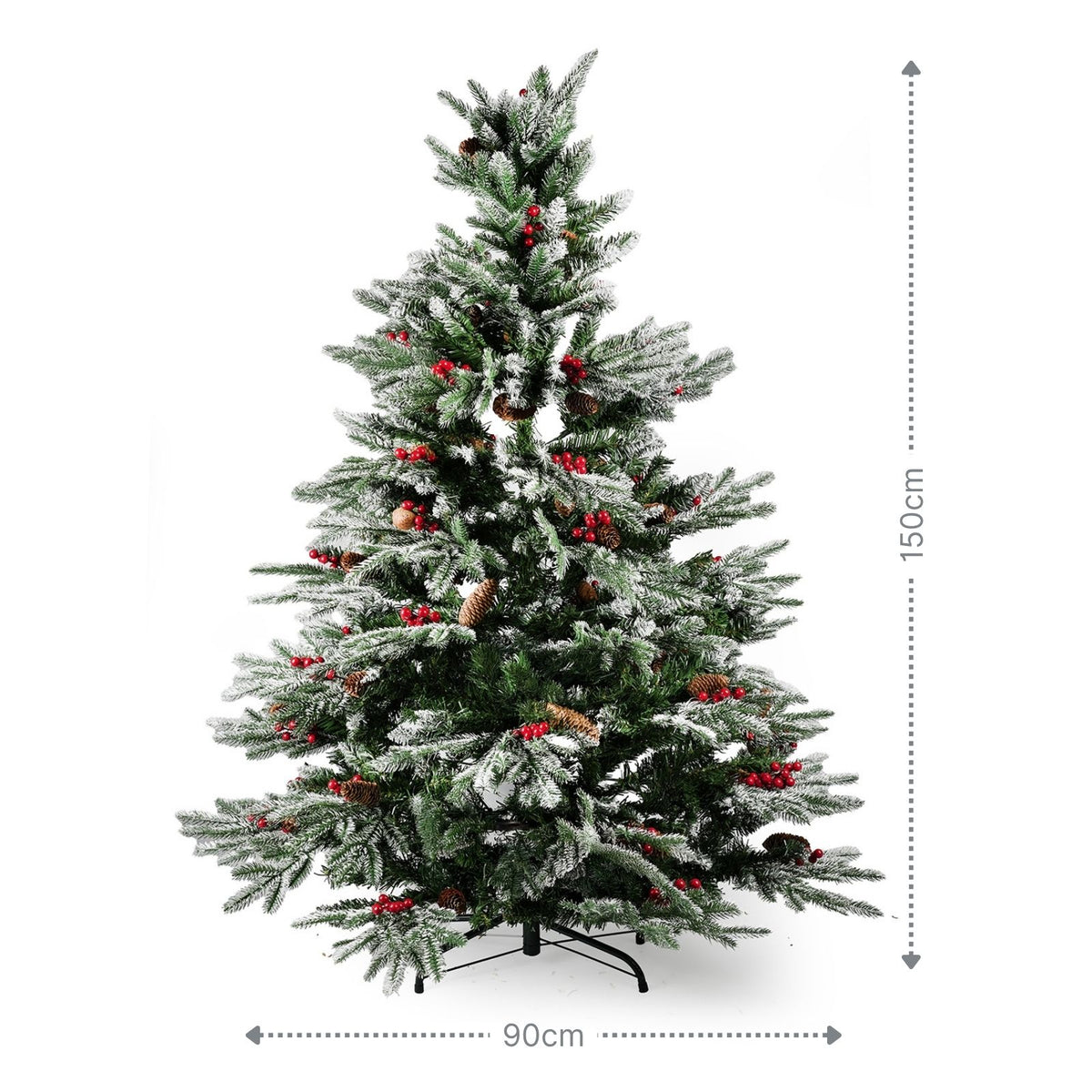 Weihnachtsbaum 150cm mit Schnee Christbaum Kunsttanne Tannenbaum