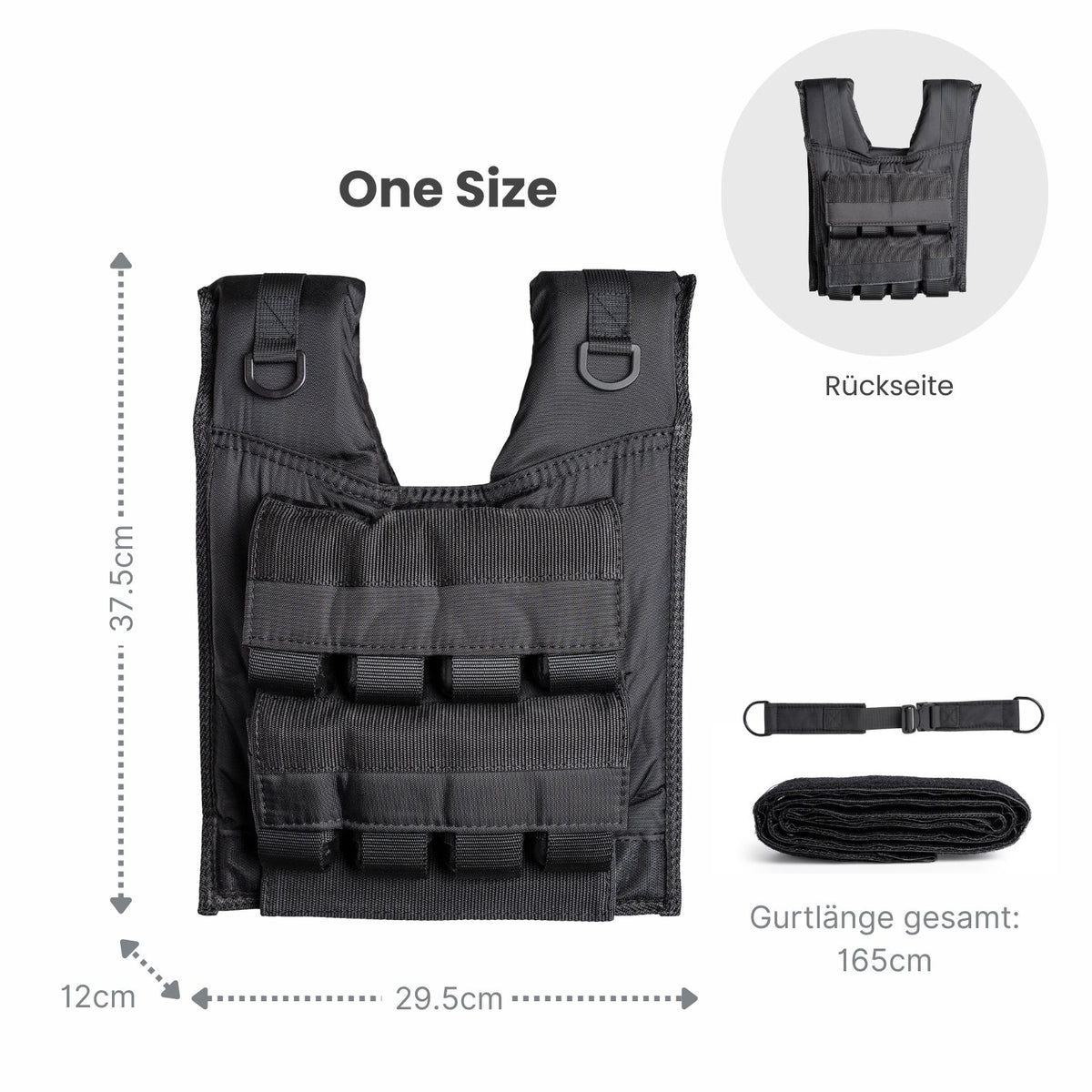 Verstellbare One Size Gewichtsweste 16kg Trainingsweste Weste