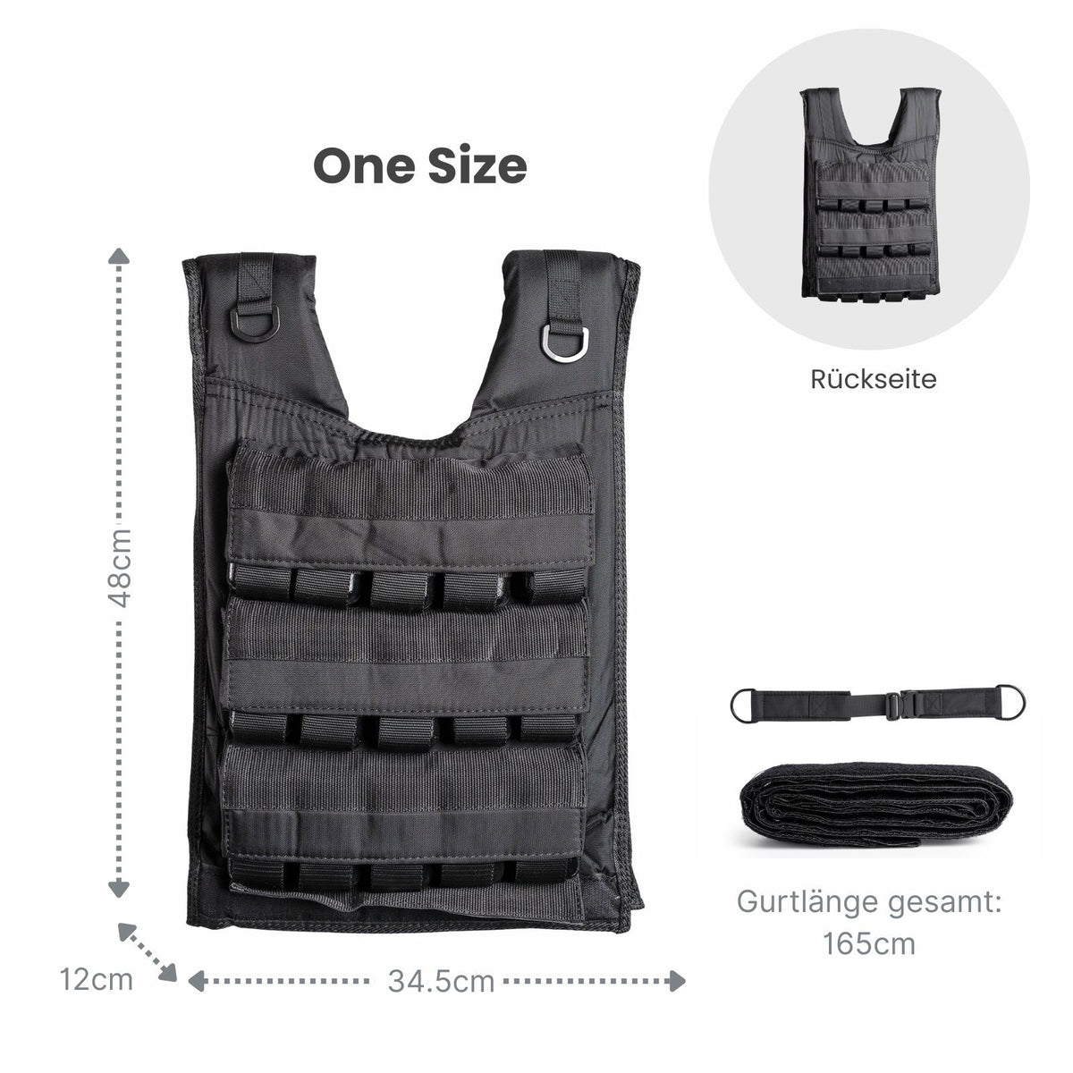 Verstellbare One Size Gewichtsweste 30kg Trainingsweste Weste