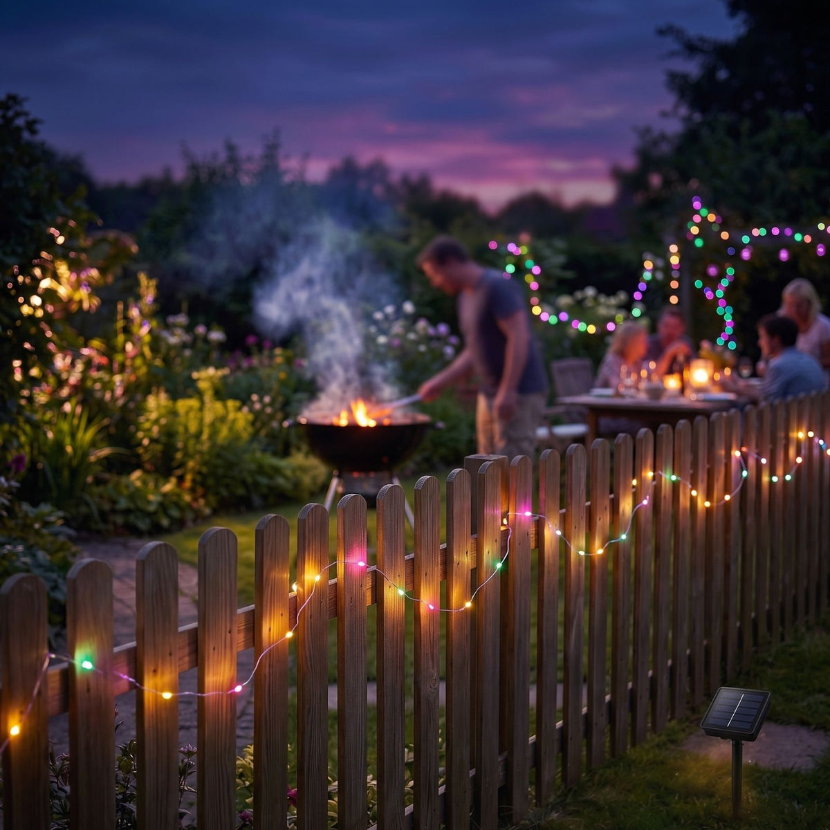 LED-Solar-Dekoleuchte 22m Gartenbeleuchtung Outdoor-Leuchtgirlande