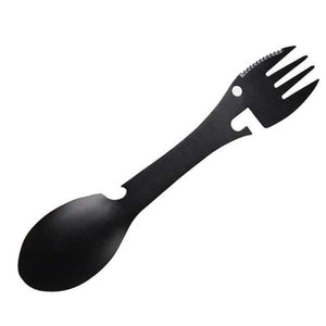 Multifunktionales 5in1 Outdoor-Besteck Löffel Gabel Messer Flaschenöffner Dosenöffner