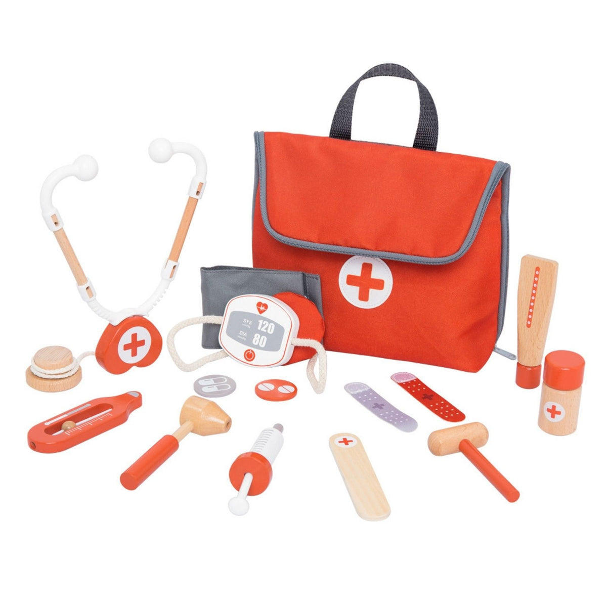 Arzt-Spielzeug-Set für Kinder Doktor-Set Holz-Kinderspielzeug Arztkoffer Doktorkoffer