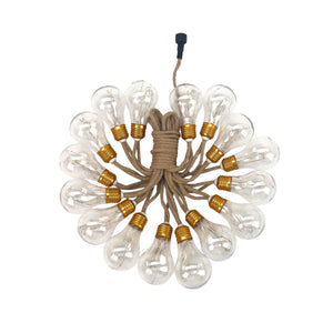 LED-Hanfseil-Lichterkette Gartenbeleuchtung Solar-Leuchtkette Lampe