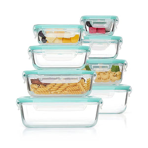 8er Set Glas-Vorratsdosen mit Deckel Frischhaltedosen Meal-Prep-Boxen