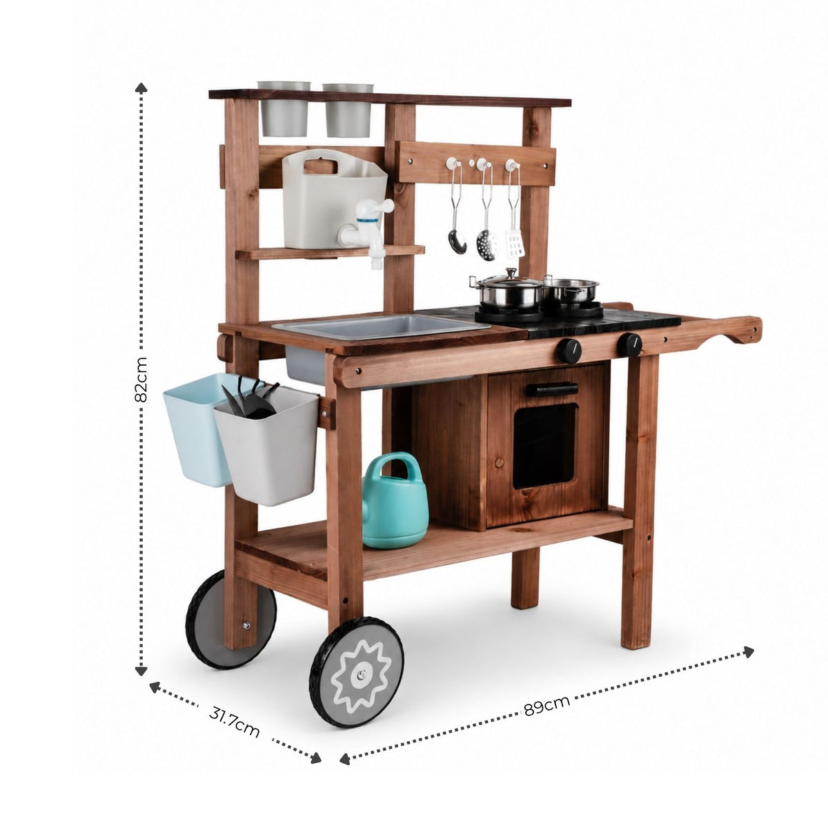 Outdoor-Kinderküche aus Holz Kinder-Matschküche Garten-Spielküche