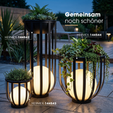 Solar LED-Stehlampe mit Pflanzenständer Design-Blumenständer Dekolicht