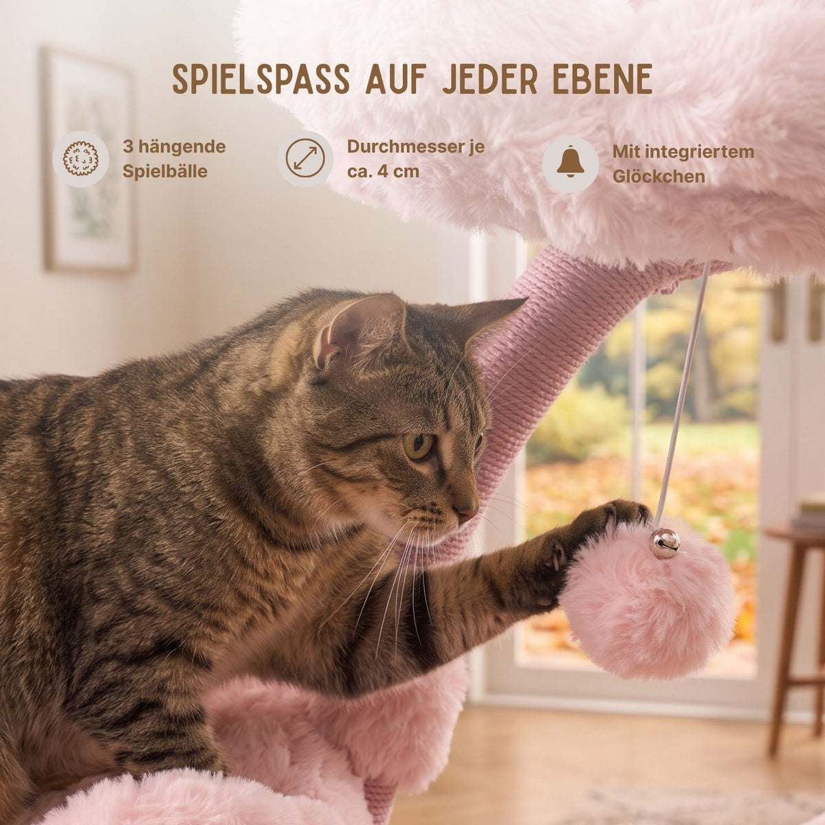 Kratzbaum mit Blüten Kletternbaum Katzenbaum Katzenspielzeug