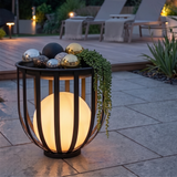 Solar LED-Stehlampe mit Pflanzenständer Dekolicht Design-Blumenständer