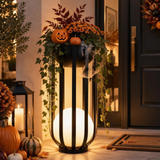 Solar LED-Stehlampe mit Pflanzenständer Design-Blumenständer Dekolicht