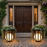 Solar LED-Stehlampe mit Pflanzenständer Dekolicht Design-Blumenständer