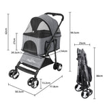 Hundebuggy Haustierwagen Trolley klappbar vierfache Doppelräder