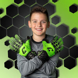 Fussballhandschuhe Kralle Junior Pro 3.0 Gr. 5 Grün Torwart Keeper Goalie Handschuhe