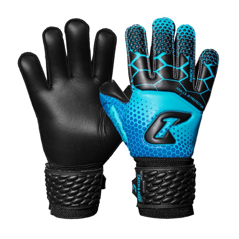 Fussballhandschuhe Kralle Protector Gr. 7 Blau Torwart Keeper Goalie Handschuhe