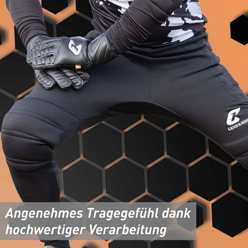 Torwarthose Flight Protection Gr. 164 Schwarz Fussball Goalie Torwart Trainingshose