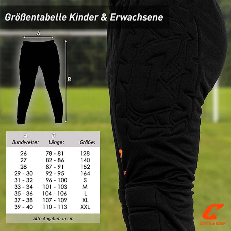 Torwarthose Flight Protection Gr. 164 Schwarz Fussball Goalie Torwart Trainingshose
