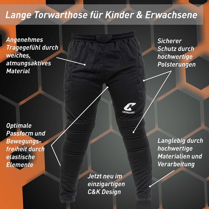 Torwarthose Flight Protection Gr. S Schwarz Fussball Goalie Torwart Trainingshose