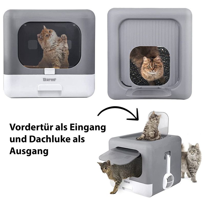 Katzentoilette XXL Katzenklo Haubentoilette mit Deckel und Sieb