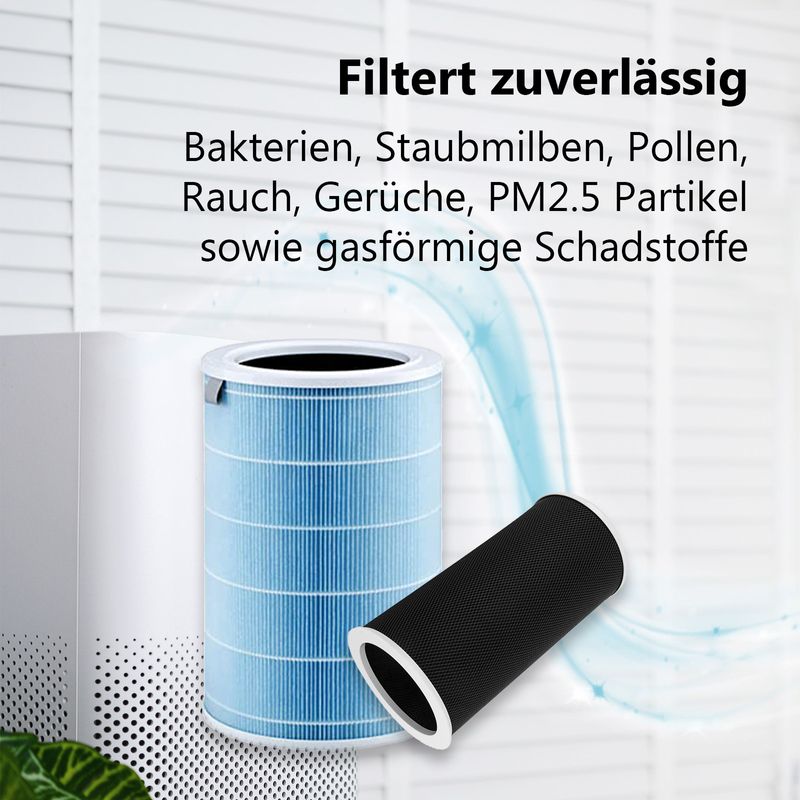 Alternatives HEPA- & Aktivkohlefilter-Set zu Xiaomi Mi Air Purifier 2H