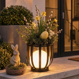 Solar LED-Stehlampe mit Pflanzenständer Dekolicht Design-Blumenständer