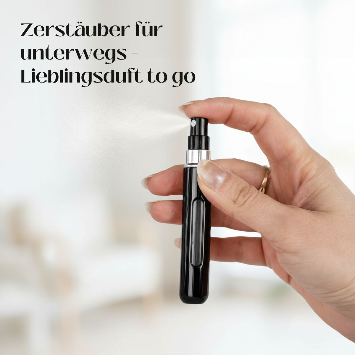 2er-Set Mini-Parfümzerstäuber 8ml Parfum Vaporisateur Pink Schwarz