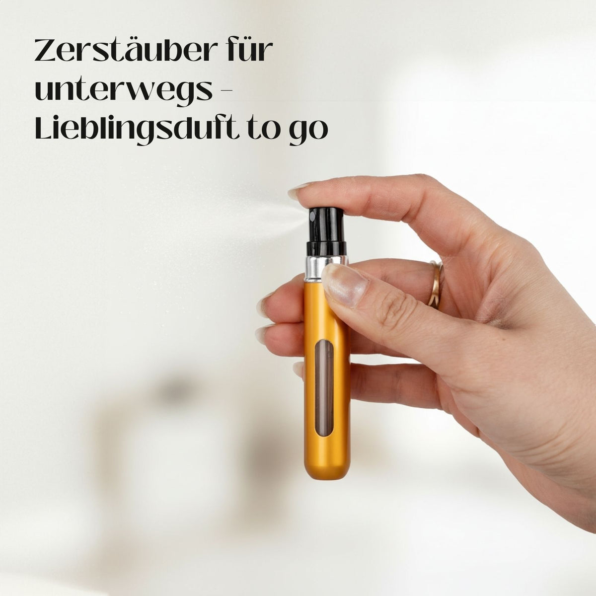 2er-Set Mini-Parfümzerstäuber 8ml Parfum Vaporisateur Matt-Goldig Goldig