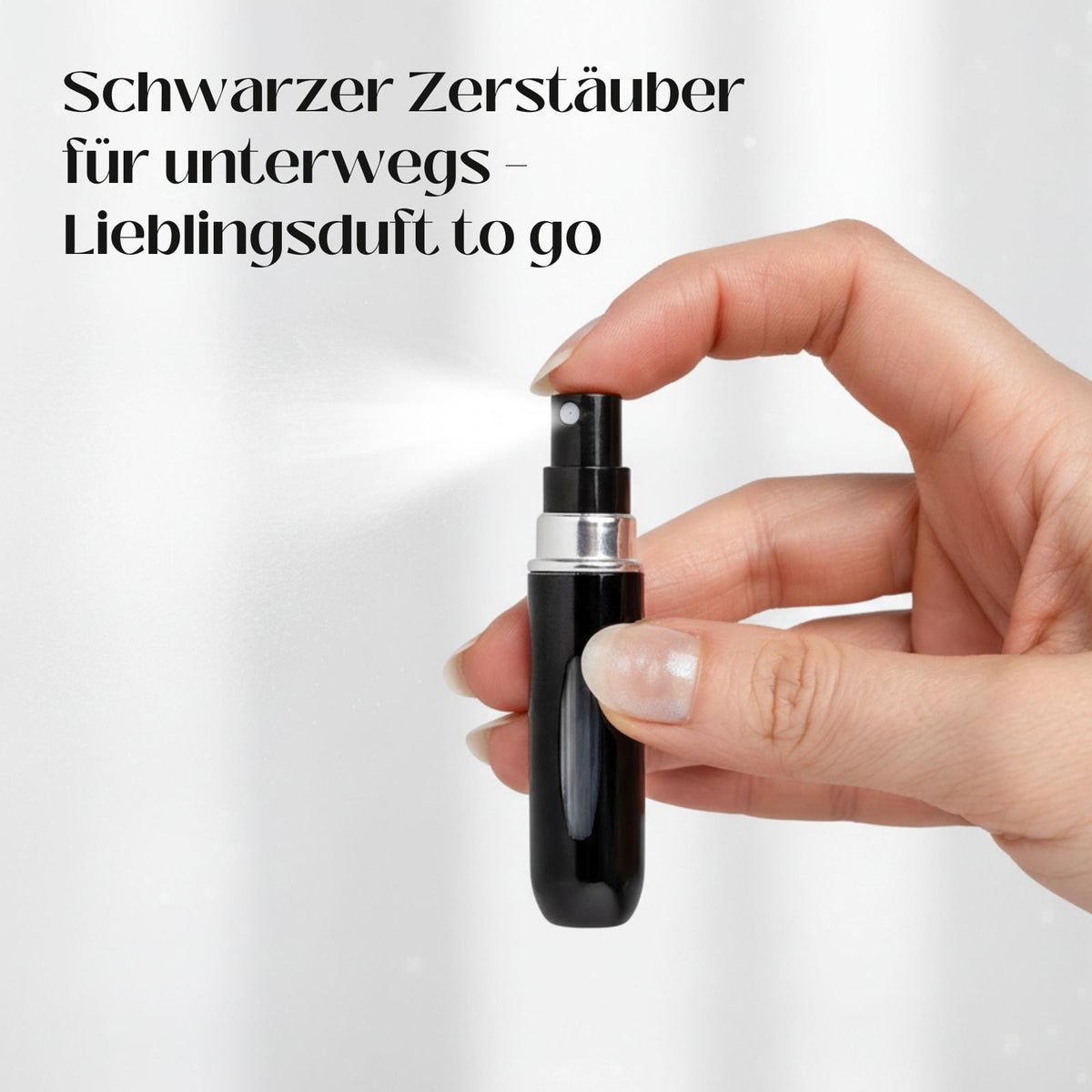 2er-Set Mini-Parfümzerstäuber 5ml Parfum Vaporisateur Schwarz