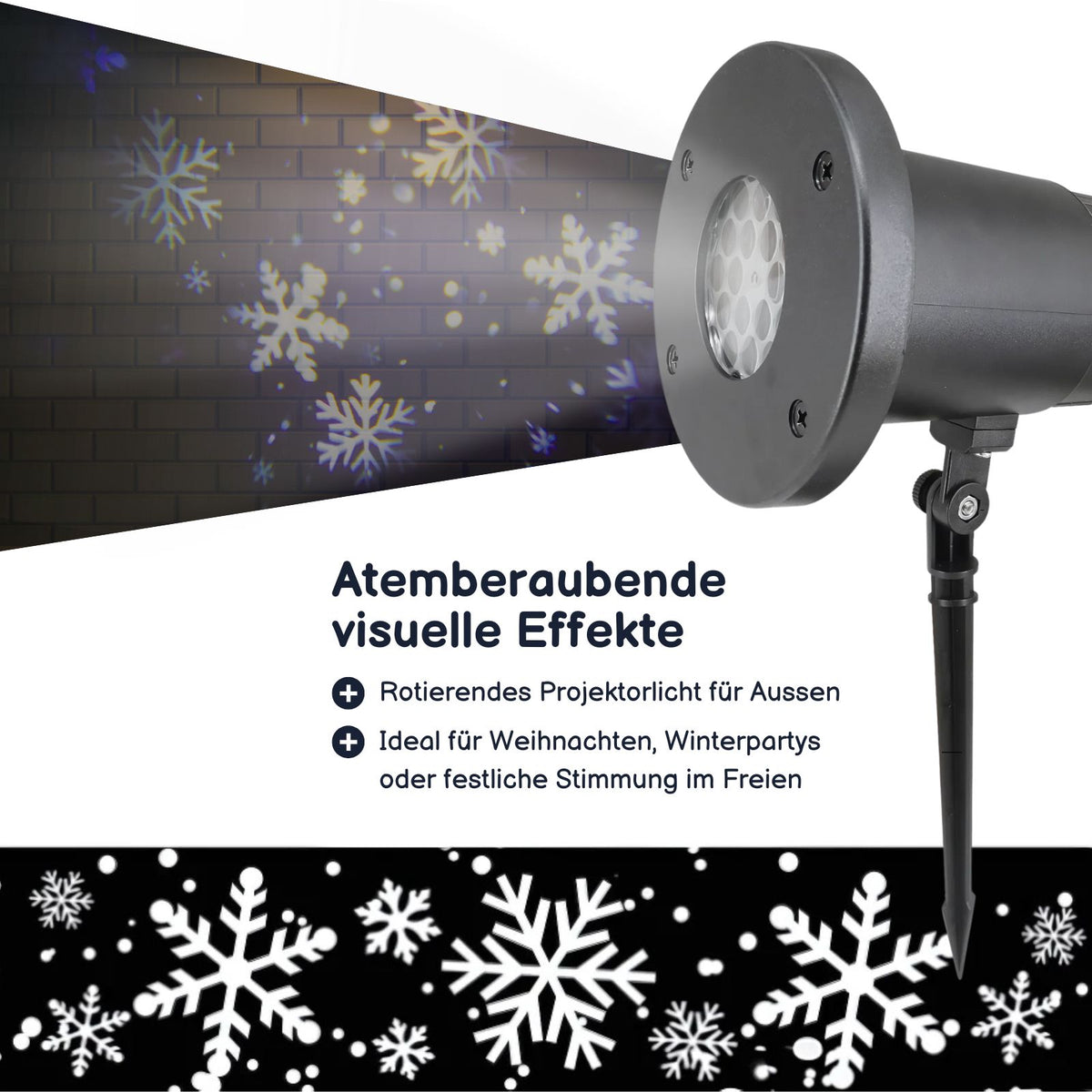 Outdoor-Schneeflocken-Projektor Videoprojektor Beamer LED-Projektorlampe