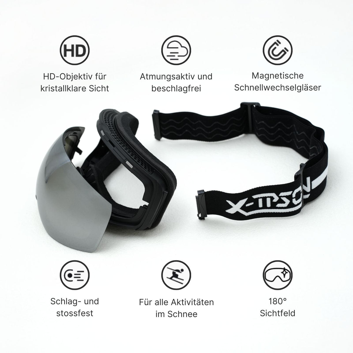 Magnetische Schutzbrille Snowboardbrille Skibrille Wintersportbrille
