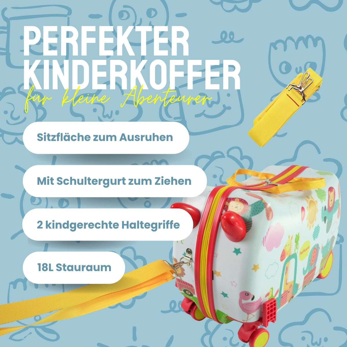 Kinderkoffer Koffer Kindertrolley Hartschalenkoffer Reisegepäck