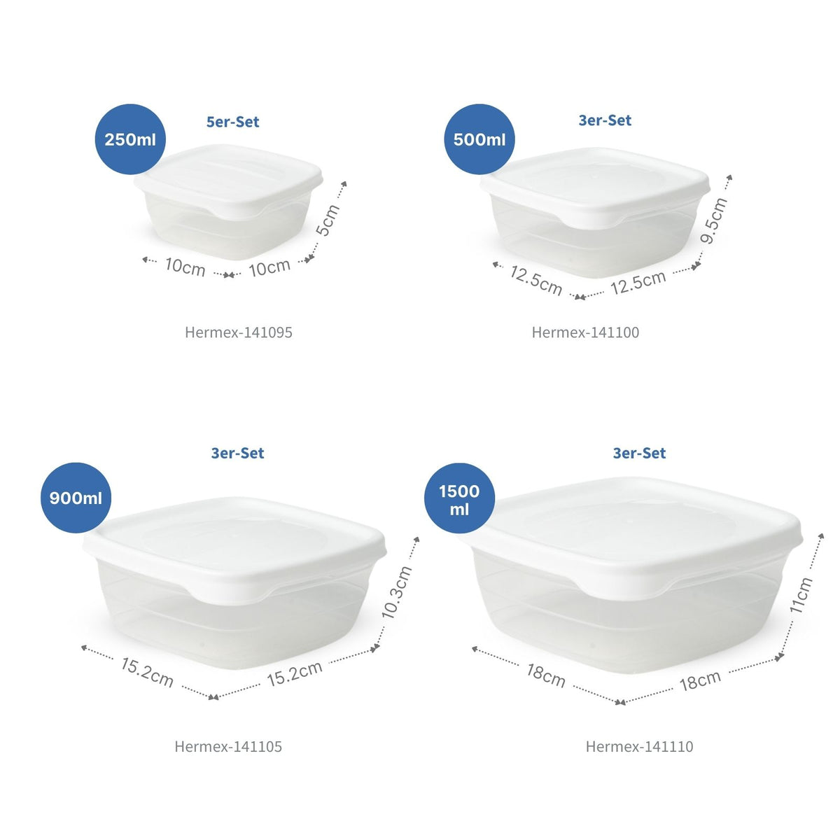 14-tlg. Frischhaltedosen-Set Meal-Prep-Dosen Vorratsdosen Gefrierdosen
